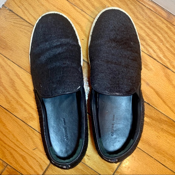 Celine Faux Fur Pull On Trainers, Black - Picture 4 of 5